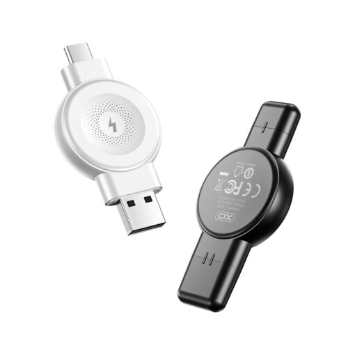 XO wireless inductive watch charger QI CX026 USB+USB-C 2,5W white