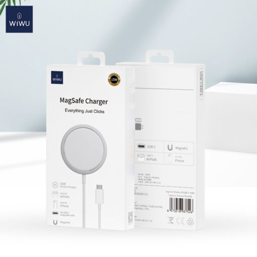 WIWU wireless charger Wi-W009 magnetic white 15W - Image 4