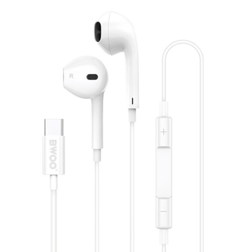 BWOO wired earphones HF175 USB-C digital interface white