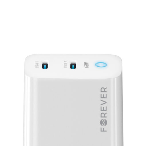 Forever TC-06-65CC GaN PD QC charger 2x USB-C 65W white - Image 5