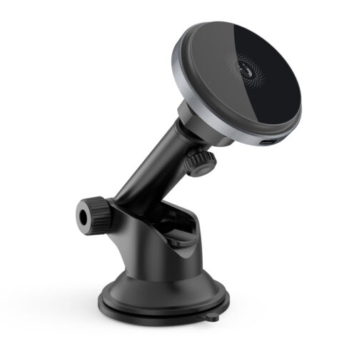 XO car holder magnetic CX017 with wireless inductive charger black 15W with suction cup - Image 2