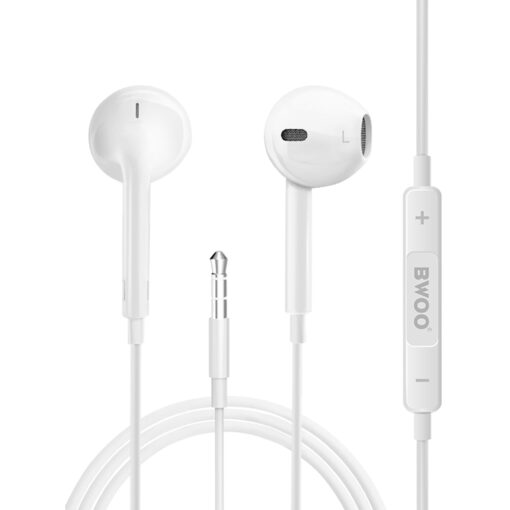 BWOO wired earphones 3.5mm stereo white