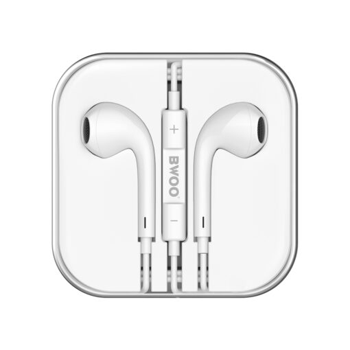 BWOO wired earphones 3.5mm stereo white - Image 4