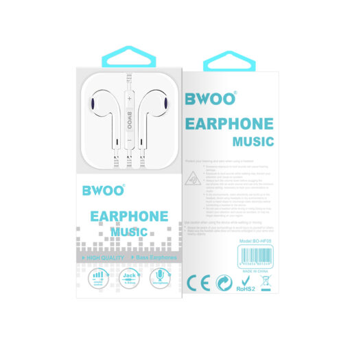 BWOO wired earphones 3.5mm stereo white - Image 6