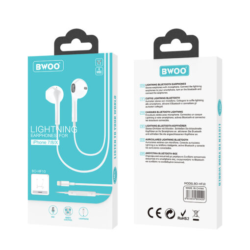 BWOO wired earphones BO-HF10 lightning stereo white - Image 6