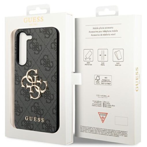 Guess case for Samsung Galaxy A55 GUHCSA554GMGGR black HC PU big 4G metal logo - Image 8