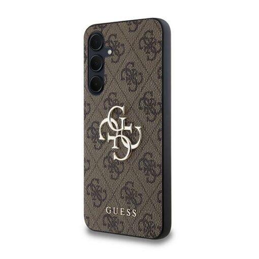 Guess case for Samsung Galaxy A35 GUHCSA354GMGBR brown HC PU big 4G metal logo - Image 2