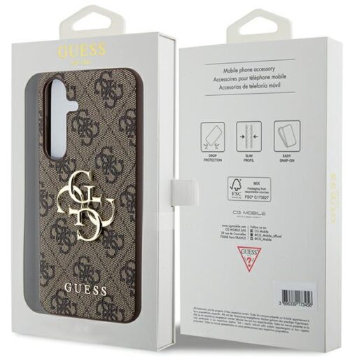 Guess case for Samsung Galaxy A55 GUHCSA554GMGBR brown HC PU big 4G metal logo - Image 8
