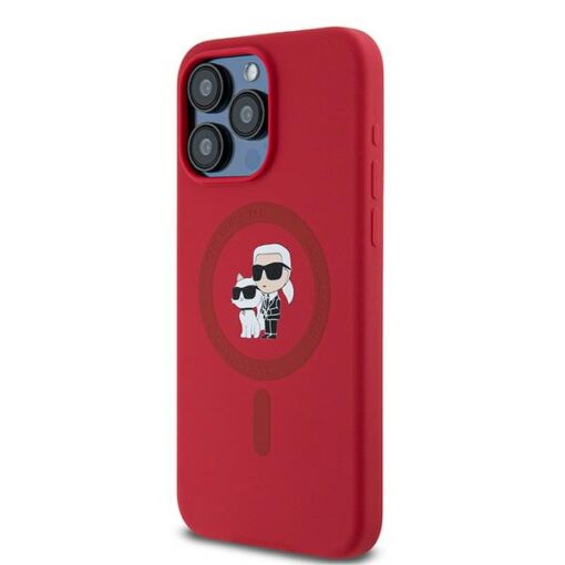 Karl Lagerfeld case for iPhone 15 Pro Max 6,7" KLHMP15XSCMKCRHR red HC Magsafe silicone kc heads ring - Image 2
