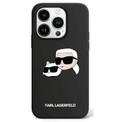 Karl Lagerfeld case for iPhone 15 Pro Max 6,7" KLHMP15XSKCHPPLK black HC Magsafe silicone sil double heads print