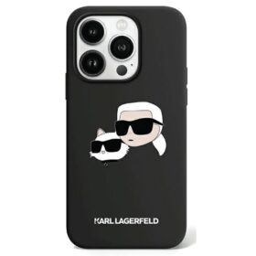 Karl Lagerfeld case for iPhone 15 Pro Max 6,7" KLHMP15XSKCHPPLK black HC Magsafe silicone sil double heads print