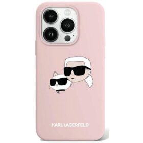 Karl Lagerfeld case for iPhone 15 Pro Max 6,7" KLHMP15XSKCHPPLP pink HC Magsafe silicone sil double heads print