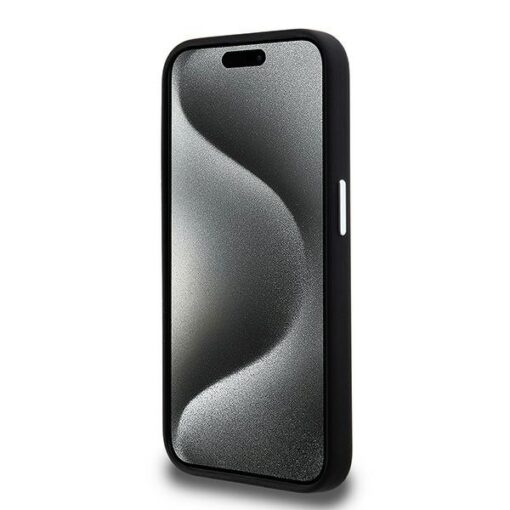 Karl Lagerfeld case for iPhone 15 Pro 6,1" KLHCP15LSCMSMVK black HC silicone sign metal logo - Image 5