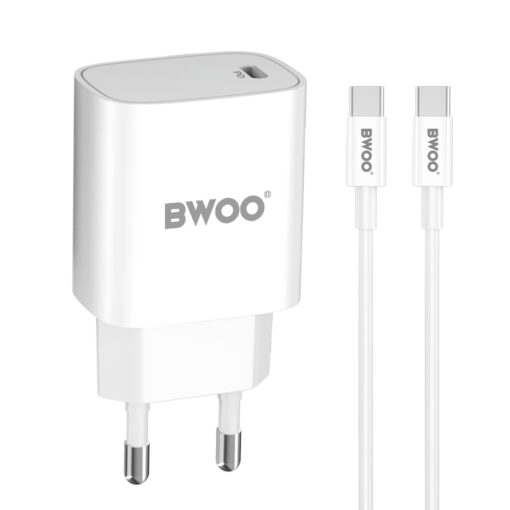 BWOO 20W wall charger CDA159 with cable USB-C to USB-C