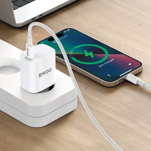 BWOO 20W wall charger CDA159 with cable USB-C to USB-C - Image 5