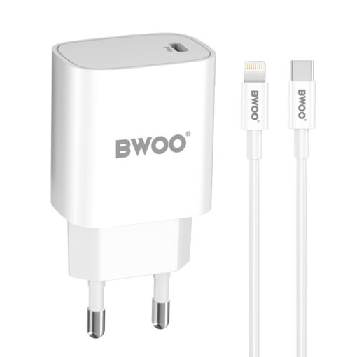 BWOO 20W wall charger CDA159 with cable USB-C to Lightning