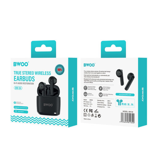 BWOO wireless TWS earphones BW94-BK black - Image 6