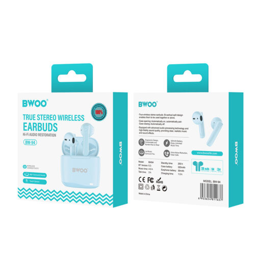 BWOO wireless TWS earphones BW94-BU blue - Image 6