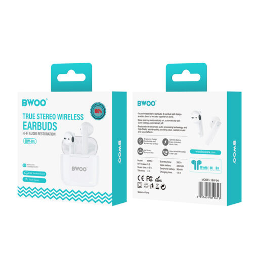 BWOO wireless TWS earphones BW94-WH white - Image 6