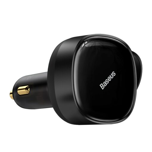 Baseus car charger Enjoyment Retractable 2w1 30W black with cable 1x USB-C 1x Lightning - Image 4