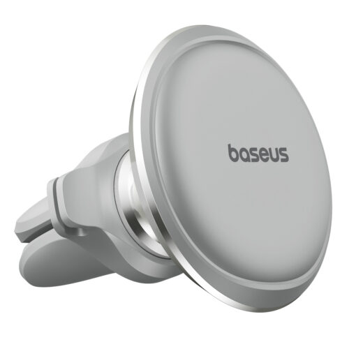 Baseus car holder magnetic with cable clip silver new2 air vent - Image 4