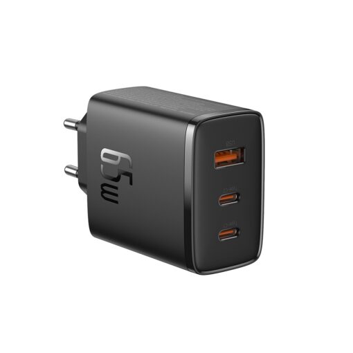 Baseus wall charger Cube Pro PD 65W 2x USB-C 1x USB black - Image 3