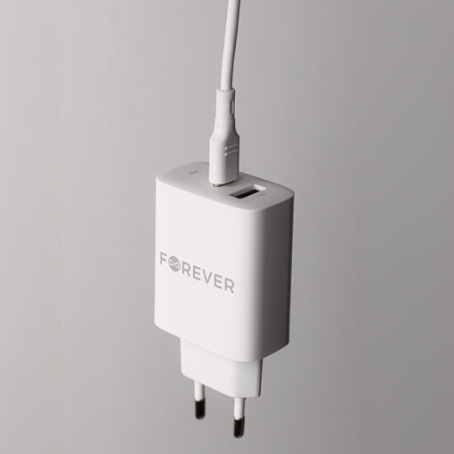 Forever TC-07-30AC PD QC charger 1x USB-C 1x USB 30W white + USB-C - USB-C cable 60W - Image 12