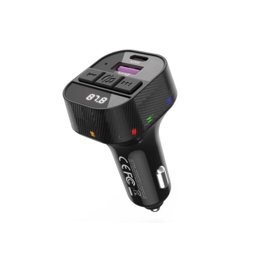 XO transmitter FM BCC17 Bluetooth MP3 car charger 30W black + cable USB-C - Lightning - Image 2