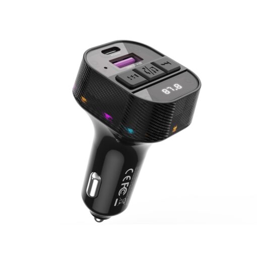 XO transmitter FM BCC17 Bluetooth MP3 car charger 30W black + cable USB-C - Lightning - Image 3