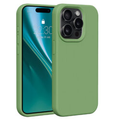 Etteri Silicone case for iPhone 15 Pro 6,1" light green