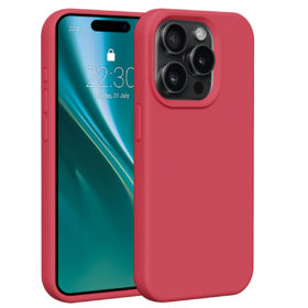 Etteri Silicone case for iPhone 15 Pro 6,1" raspberry