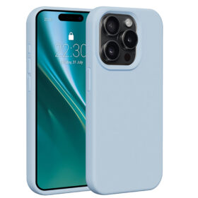Etteri Silicone case for iPhone 15 Pro 6,1" light blue