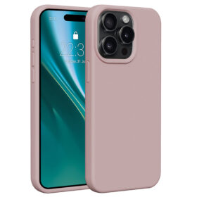 Etteri Silicone case for iPhone 15 Pro Max 6,7" light pink