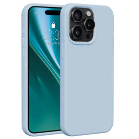 Etteri Silicone case for iPhone 15 Pro Max 6,7" light blue