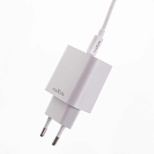 Maxlife MXTC-06-20C PD QC charger 1x USB-C 20W white + USB-C - USB-C cable 20W - Image 2