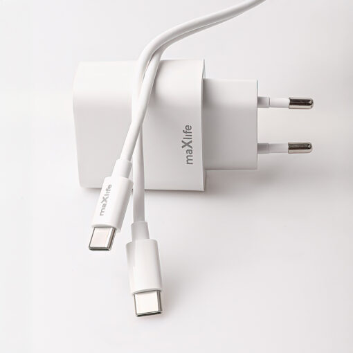 Maxlife MXTC-06-20C PD QC charger 1x USB-C 20W white + USB-C - USB-C cable 20W - Image 8