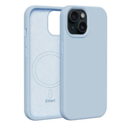Etteri Silicone Mag case for iPhone 15 6,1" light blue