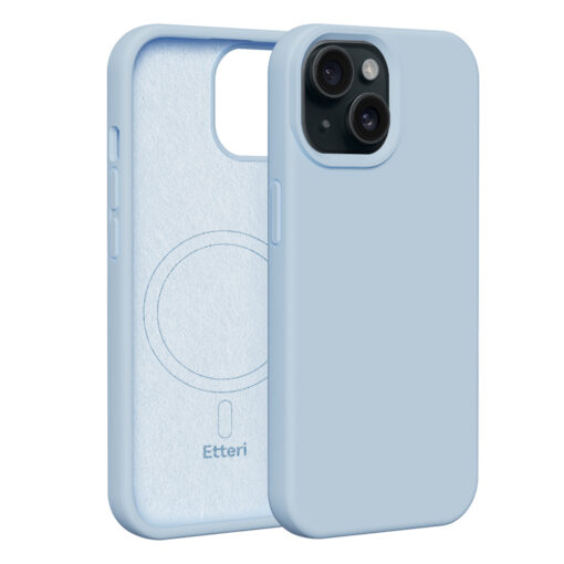 Etteri Silicone Mag case for iPhone 15 6,1" light blue