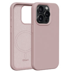 Etteri Silicone Mag case for iPhone 15 Pro 6,1" light pink