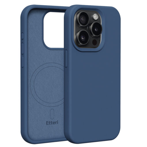 Etteri Silicone Mag case for iPhone 15 Pro 6,1" dark blue