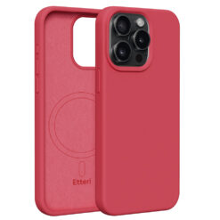 Etteri Silicone Mag case for iPhone 15 Pro Max 6,7" raspberry