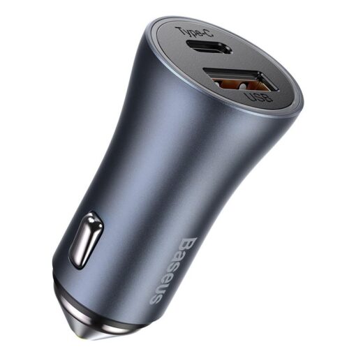 Baseus car charger Golden Contactor Pro 1x USB 1x USB-C QC 40W black + cable USB - USB-C 5A - Image 3