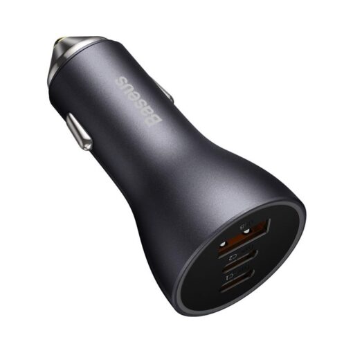 Baseus car charger Golden Contactor Pro Triple Fast 1x USB 2x USB-C 65W dark gray - Image 2