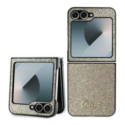 Guess case for Samsung Galaxy Z Flip6 GUE003745 gold 4G Glitter Script