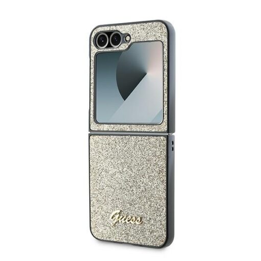 Guess case for Samsung Galaxy Z Flip6 GUE003745 gold 4G Glitter Script - Image 5