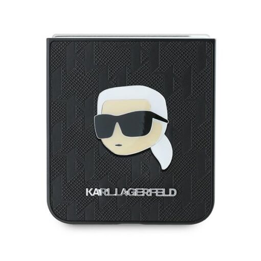 Karl Lagerfeld case for Samsung Galaxy Z Flip6 KF002199 black Saffiano Monogram - Image 5