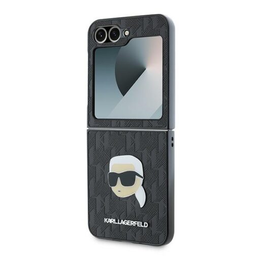 Karl Lagerfeld case for Samsung Galaxy Z Flip6 KF002199 black Saffiano Monogram - Image 6