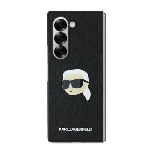 Karl Lagerfeld case for Samsung Galaxy Z Fold6 KF002202 black Saffiano Monogram Head Pin - Image 2