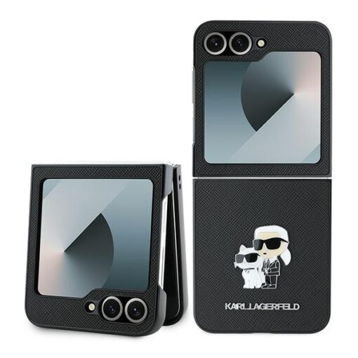 Karl Lagerfeld case for Samsung Galaxy Z Flip6 KF002200 black Saffiano Metal Pin