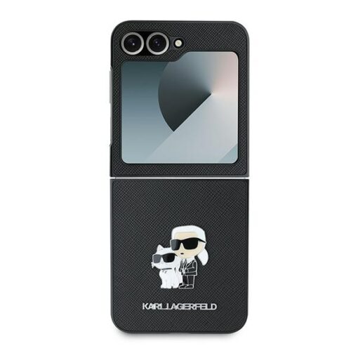 Karl Lagerfeld case for Samsung Galaxy Z Flip6 KF002200 black Saffiano Metal Pin - Image 2